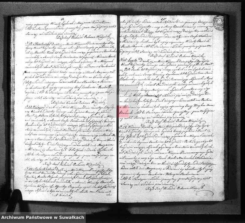 image.from.unit.number "Księga duplikat urodzenia, małżeństw i zejscia parafii wiżayńskiey z roku 1837"