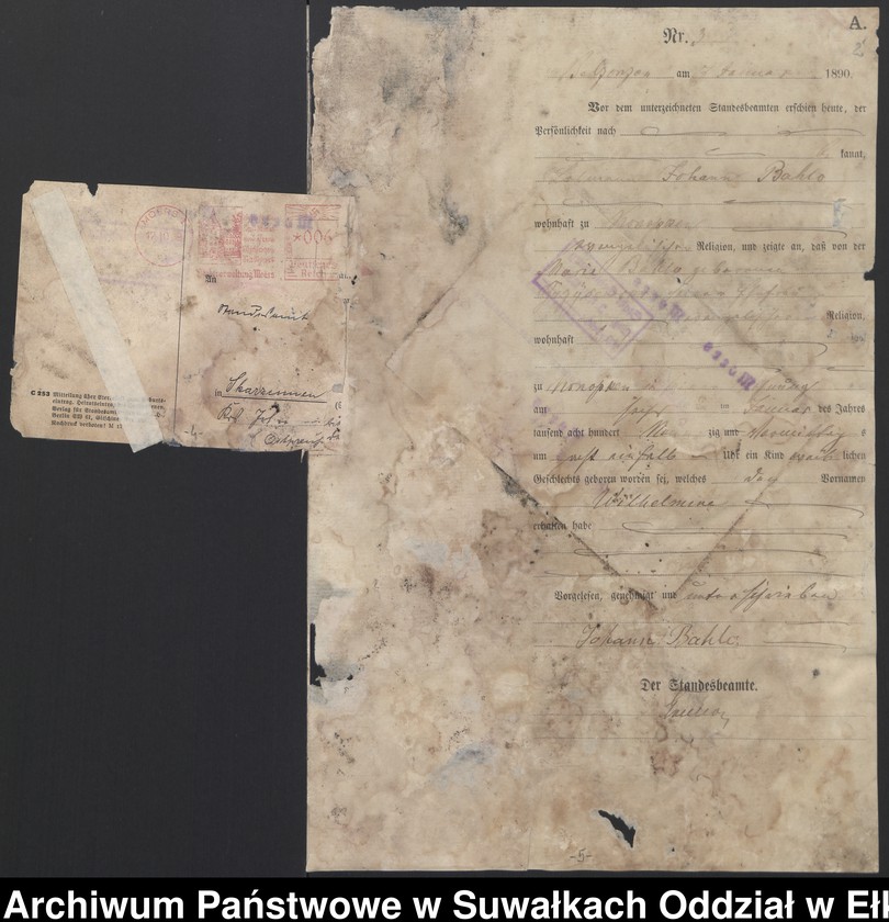 image.from.unit.number "[Geburts-Haupt-Register des Königlichen Preussischen Standes-Amtes Belzonzen Kreis Johannisburg]"