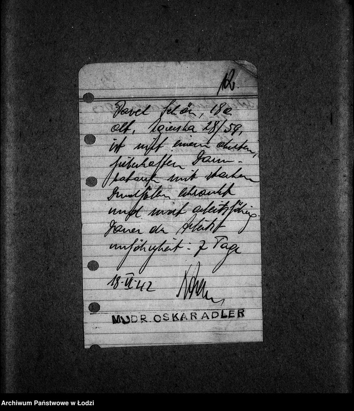 Obraz 15 z jednostki "Tischler-Abteilung [Zasiłki chorobowe dla pracowników wydziału, listy pracowników, zaświadczenia lekarskie]"