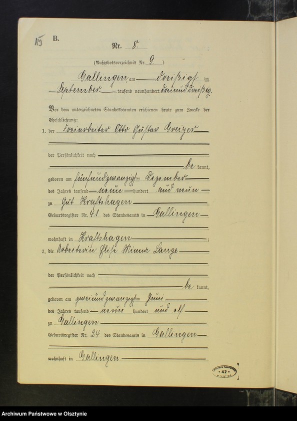 image.from.unit.number "Heirats-Neben-Register Nr 1 - 16 [ Księga małżeństw - wtóropis ]"