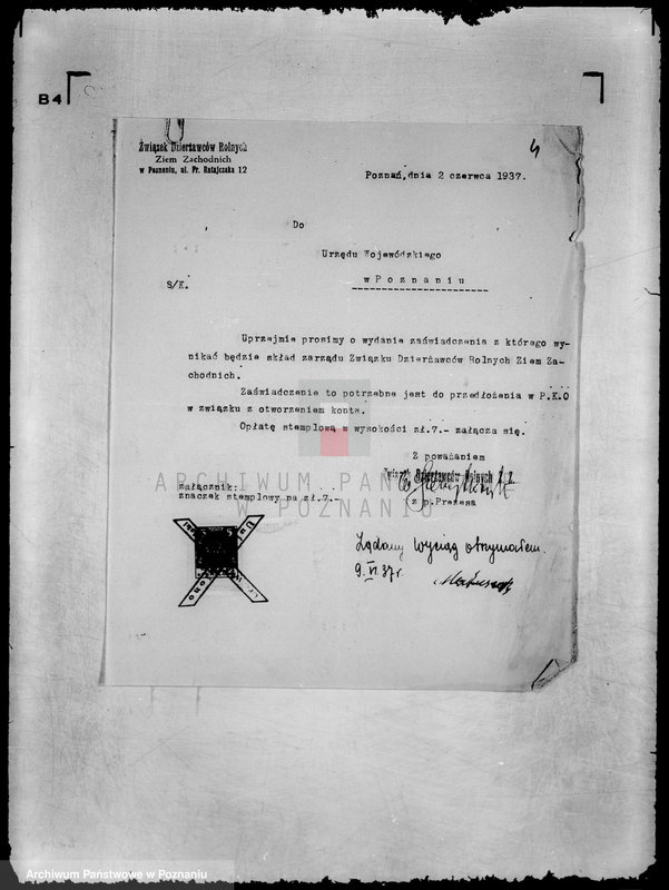 Obraz 8 z jednostki "/Związek Dzierżawców Rolnych Ziemi Zachodnich/ w Poznaniu"