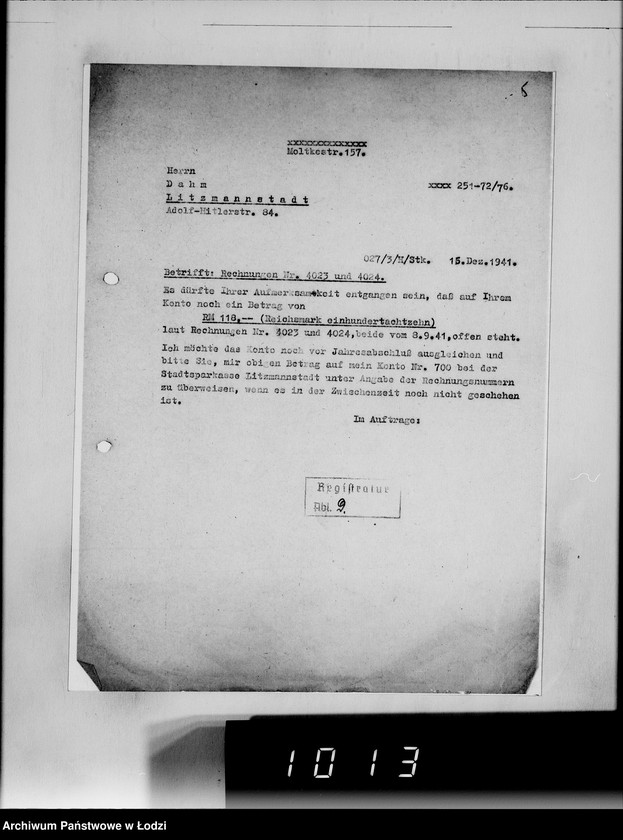 Obraz 9 z jednostki "[Korespondencja z urzędami, instytucjami i firmami] Lit.Da-De."