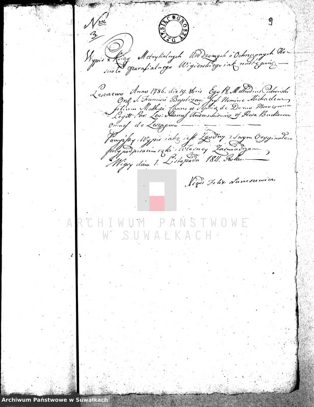 image.from.unit.number "Dowody Małżeństwa Gminy Wigierskiey od dnia 1 Maja 1811 Roku do ostatniego dnia kwietnia 1812 Roku."