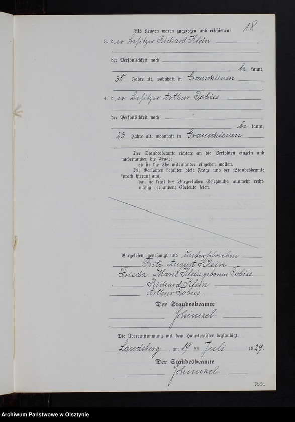 image.from.unit.number "Heiraths-Neben-Register Nr 1 - 18 [ Księga małżeństw - wtóropis ]"