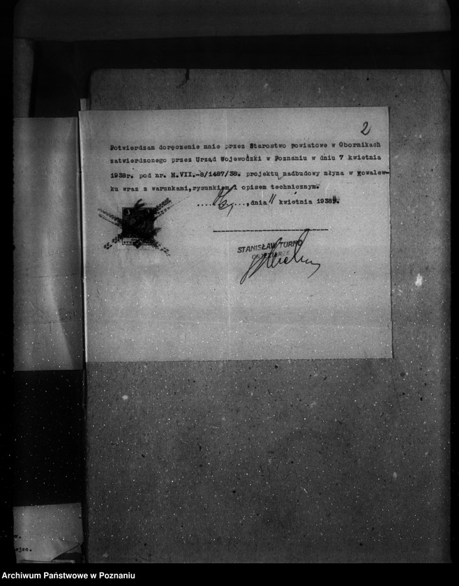 Obraz 6 z jednostki "Młyn wodno-motorowy w Kowalewku pow. obornicki /zatwierdzenie nadbudowy/"