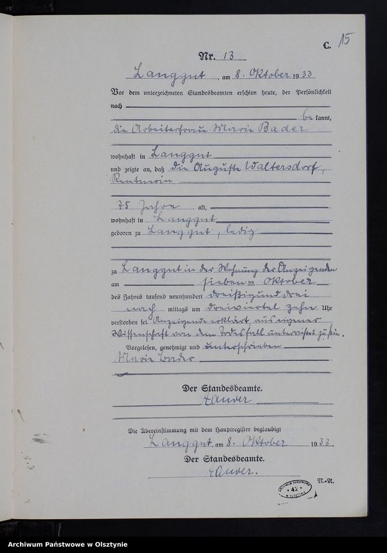image.from.unit.number "Sterbe-Neben-Register Nr 1 - 16"