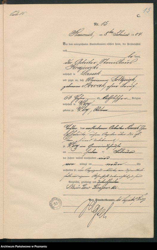 Obraz 18 z jednostki "Sterbe-Haupt-Register"