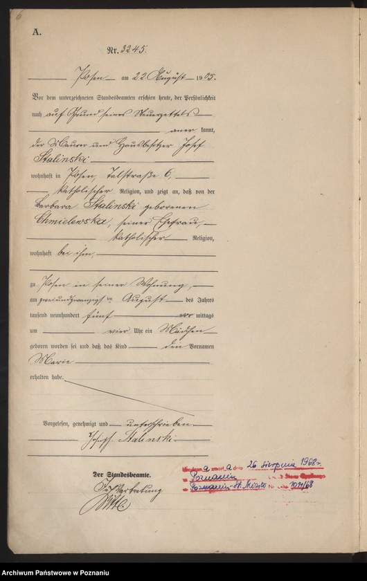 Obraz 8 z jednostki "Księga miejscowa urodzeń tom VII"