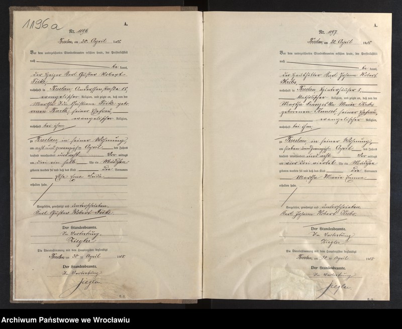 image.from.unit.number "Geburts-Neben-Register Breslau I 1908 Band 4"