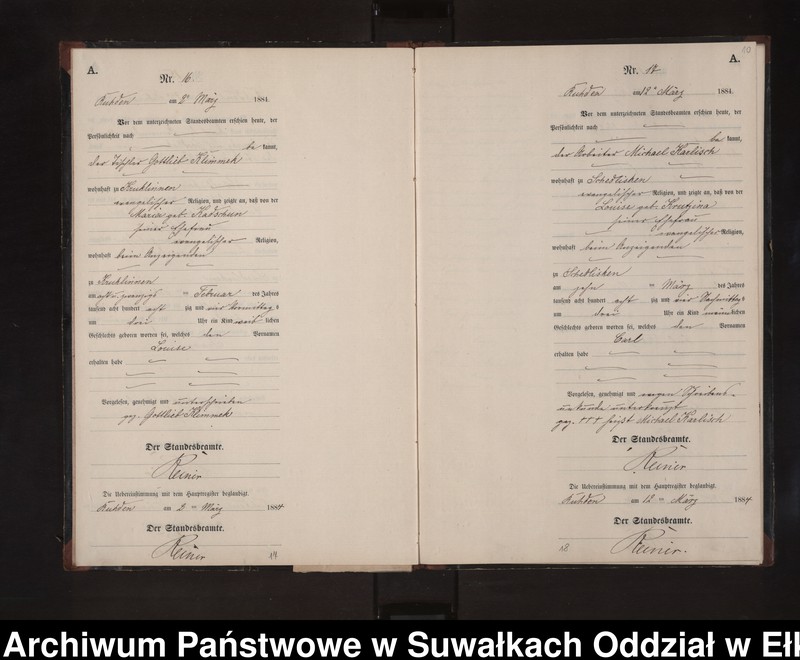 image.from.unit.number "Geburts-Neben-Register des Preussischen Standes-Amtes Stasswinnen Kreis Loetzen"