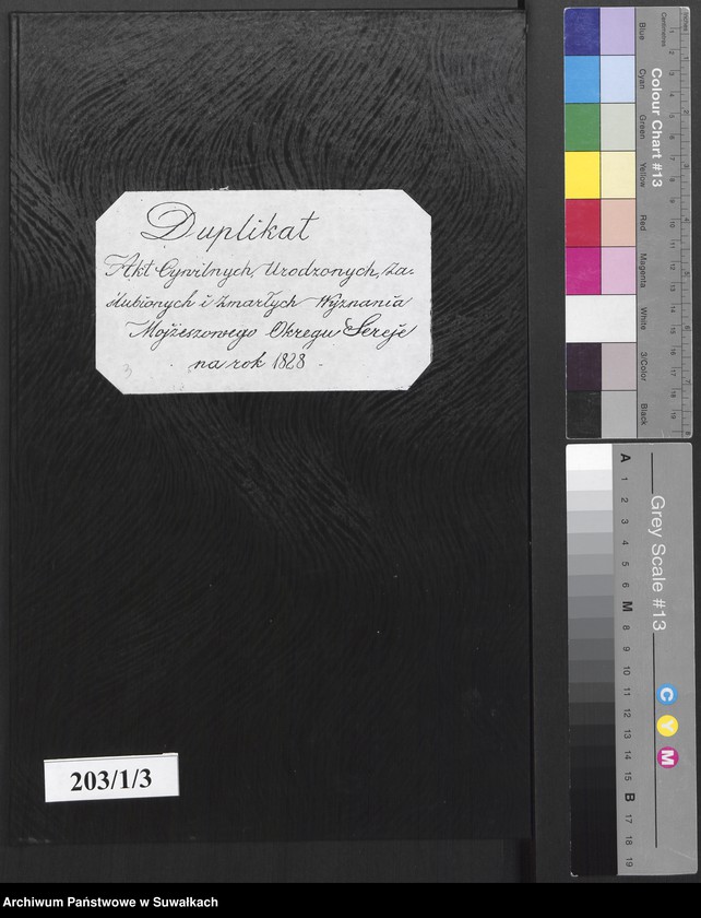 image.from.unit.number "Duplikat akt cywilnych urodzonych, zaślubionych i zmarłych wyznania mojżeszowego okręgu Sereje na rok 1828"