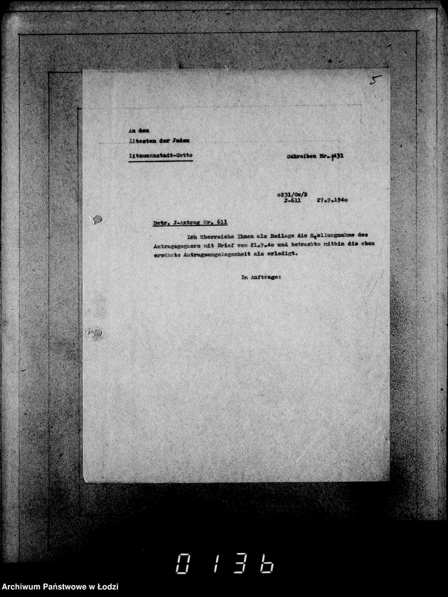 Obraz 9 z jednostki "J[uden] 611-625 [Wnioski Żydów z Getta o zwrot należności za pracę lub towar wzięty na kredyt]"