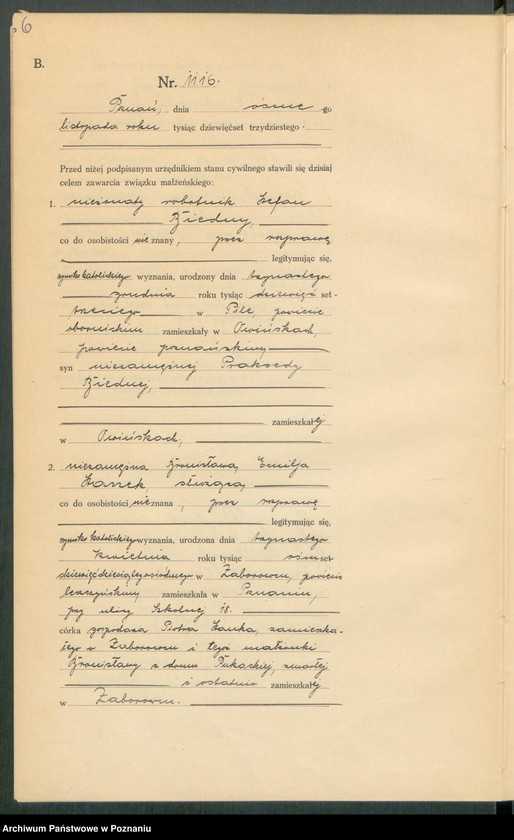 Obraz 8 z jednostki "Księga miejscowa małżeństw tom V [Rejestr główny małżeństw]"