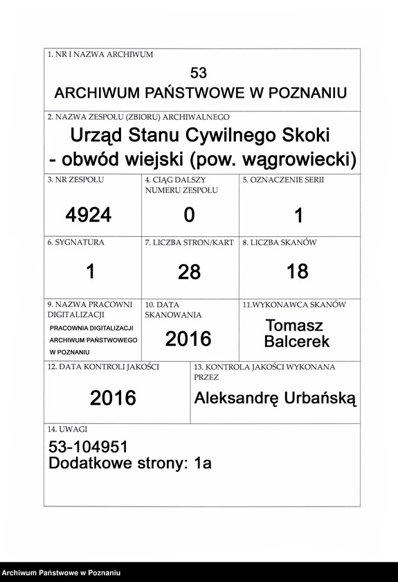 Obraz 1 z jednostki "Księga urodzeń"