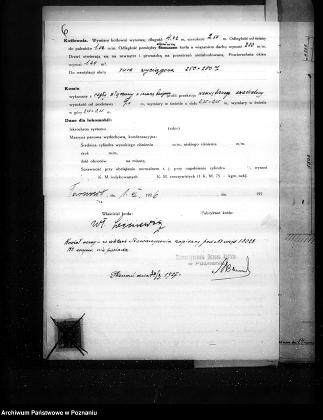 Obraz 10 z jednostki "Mleczarnia parowa własność. Leśniewicz we wsi Tarnowo pow. obornicki nr woj. 5553"