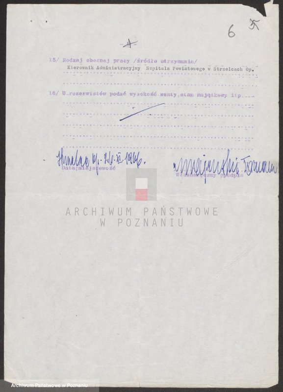 Obraz 16 z jednostki "Ankieta dla weteranów powstania wielkopolskiego zamieszkałych na terenie województwa opolskiego. Część ll."