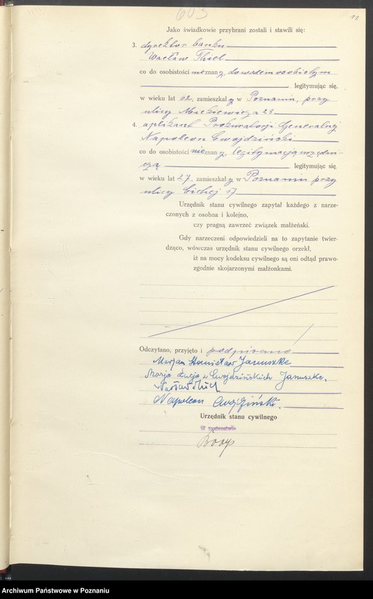 Obraz 13 z jednostki "Księga miejscowa małżeństw tom III [Rejestr główny małżeństw]"