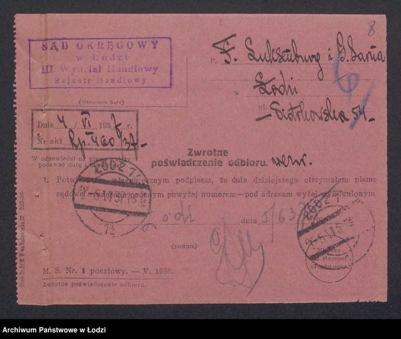 Obraz 10 z jednostki "Frajda Luksenburg, Gerszon Sarna- skład papieru"