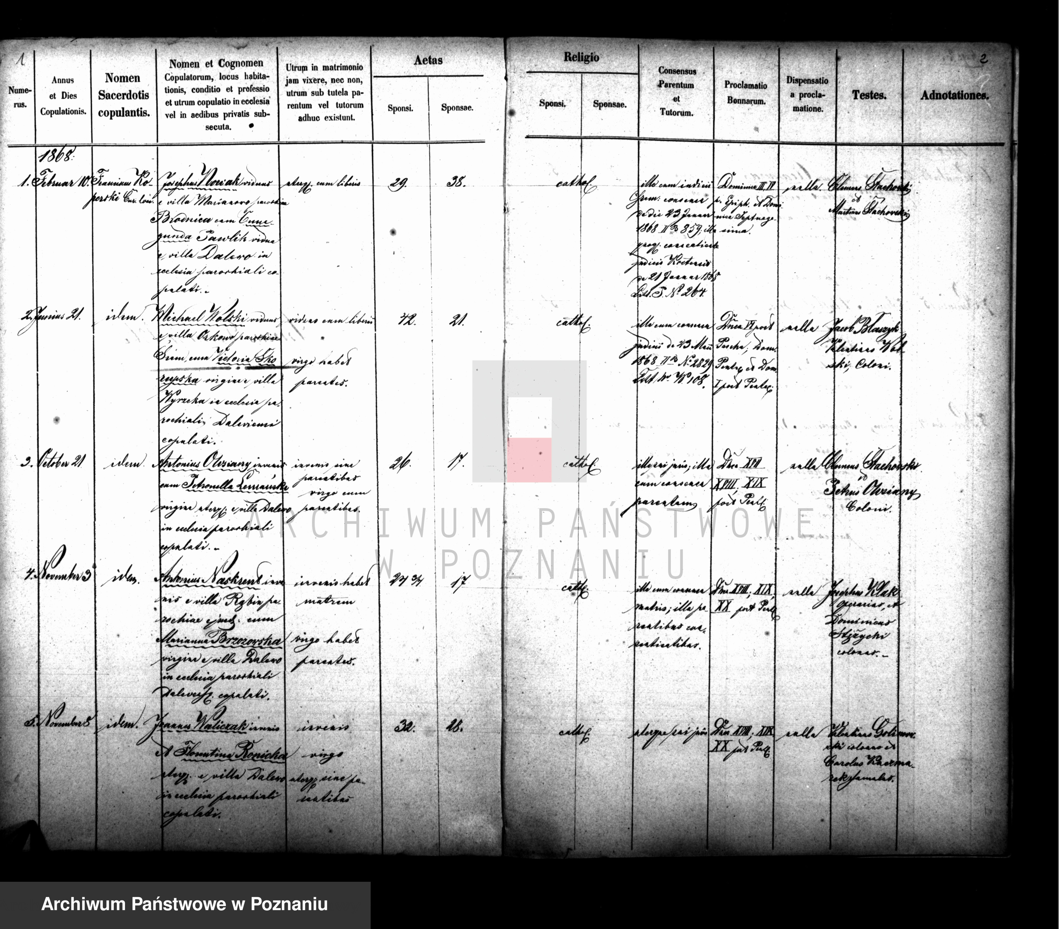 Skan z jednostki: Duplikat księgi urodzonych, zaślubionych i zmarłych