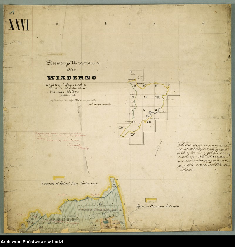 image.from.unit.number "Pierworys urządzenia dóbr Wiaderno w guberni warszawskiej powiecie piotrkowskim ekonomii Wolbórz położonych"