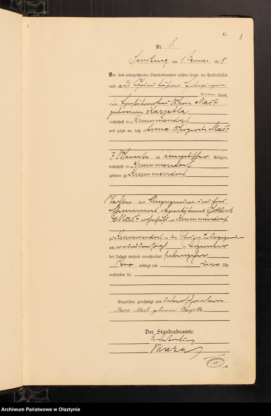 image.from.unit.number "Sterbe-Haupt-Register Nr 1-288"