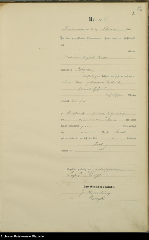 image.from.unit.number "Geburts-Haupt-Register Nr 1 - 71"