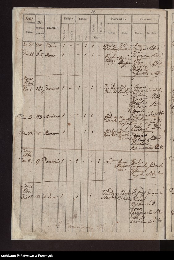 image.from.unit.number "Liber natorum […] pagi Łazy"