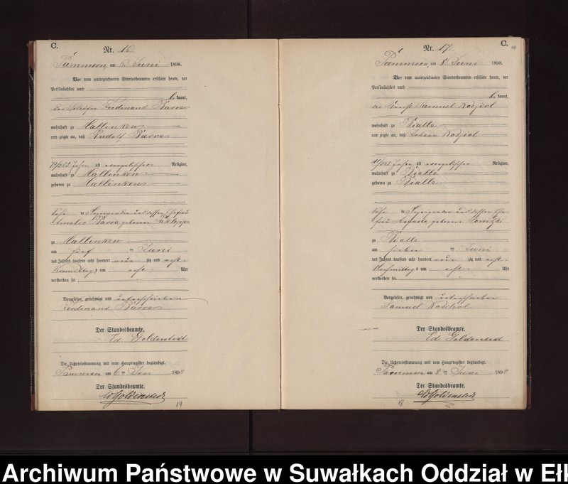 image.from.unit.number "Sterbe-Neben-Register des Preussischen Standes-Amtes Neuhoff Kreis Loetzen"