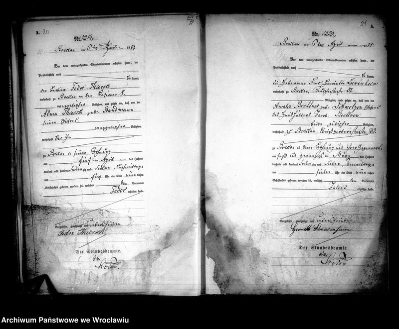 image.from.unit.number "Geburts-Haupt-Register Breslau I 1877 Band 3"