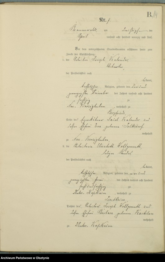 image.from.unit.number "Heiraths-Haupt-Register Nr 1 - 21"