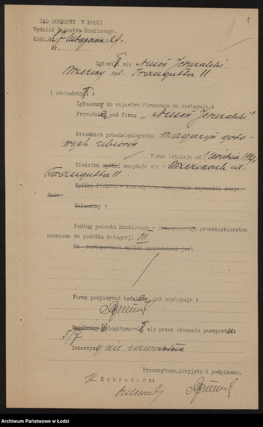 Obraz 3 z jednostki "Nusen Jeruzalski – magazyn gotowych ubrań w Brzezinach"