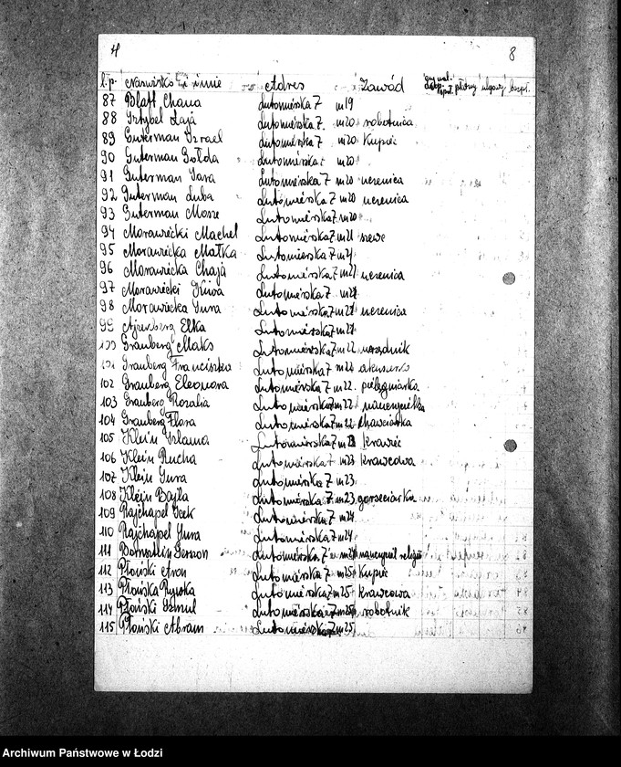 Obraz 11 z jednostki "[Kuchnia, ul. Lutomierska 7. Kuchnia nr 401, ul. Lutomierska 11. Kuchnia nr 402, ul. Lutomierska 13. Kuchnia, ul. Lutomierska 57. Działalność kuchni, personel, konsumenci, kontrole]"