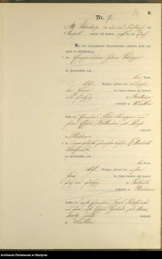 image.from.unit.number "Heiraths-Haupt-Register Nr 1 - 15"
