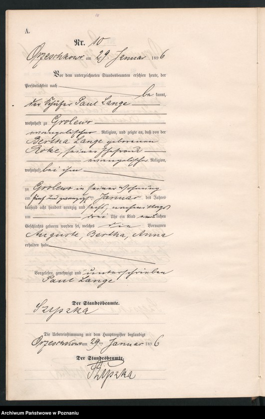 Obraz 13 z jednostki "Księga urodzeń"