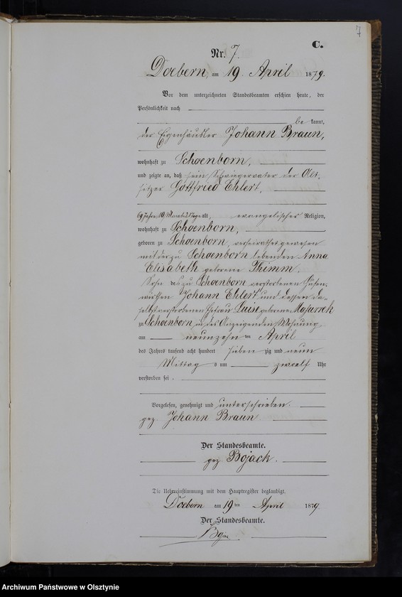 image.from.unit.number "Sterbe-Neben-Register Nr 1 - 33"