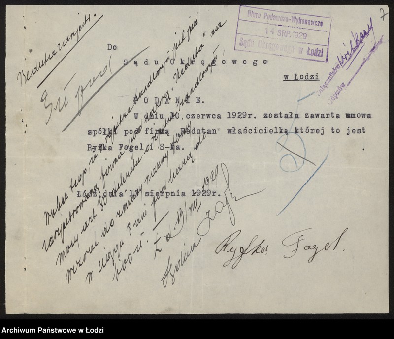 Obraz 9 z jednostki "Rywka Fogel i s-ka „Reduton” – wyrób i sprzedaż wigoniowych chustek"