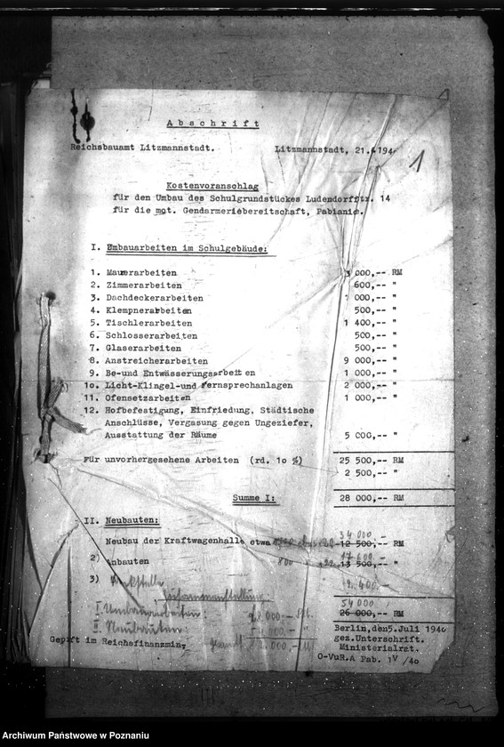 Obraz 5 z jednostki "Unterbringung der Motorisierten Gendarmerie Bereitschaft - Pabianice"