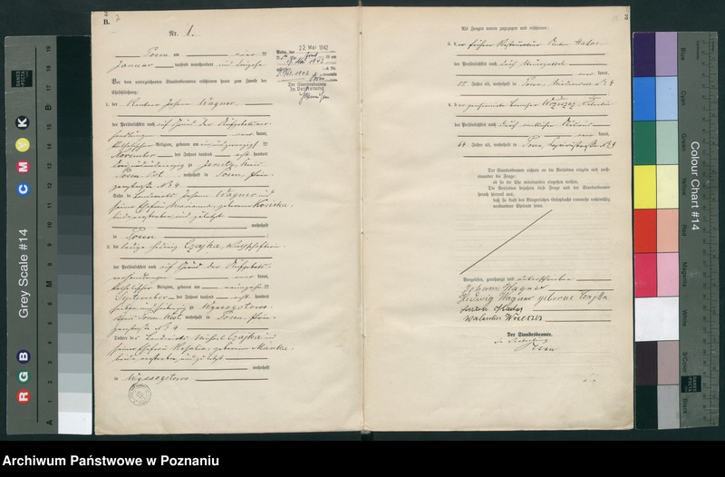 Obraz 3 z jednostki "Księga miejscowa małżeństw tom I [Rejestr główny małżeństw]"