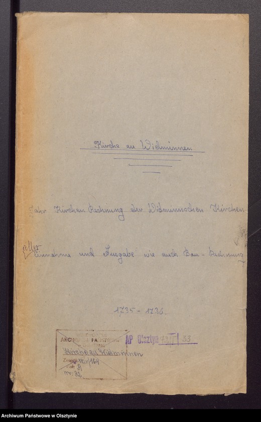 image.from.unit.number "Jahr Kirchen Rechnung der Widminschen Kirchen aller Einnahme und Ausgabe wie auch Bau-Rechnung"