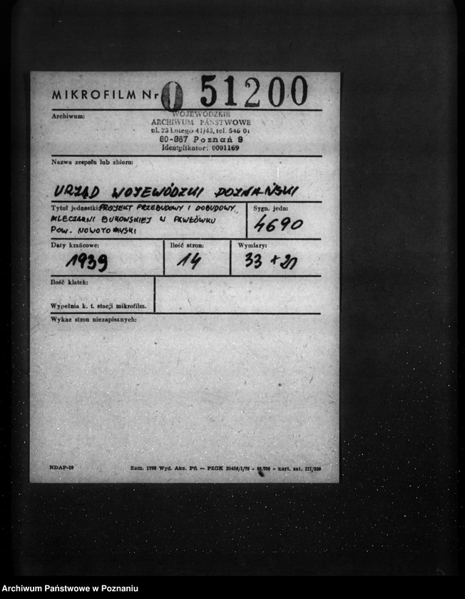 Obraz 2 z jednostki "Projekt przebudowy i dobudowy Mleczarni Bukowskiej w Pawłówku, pow. nowotomyski"