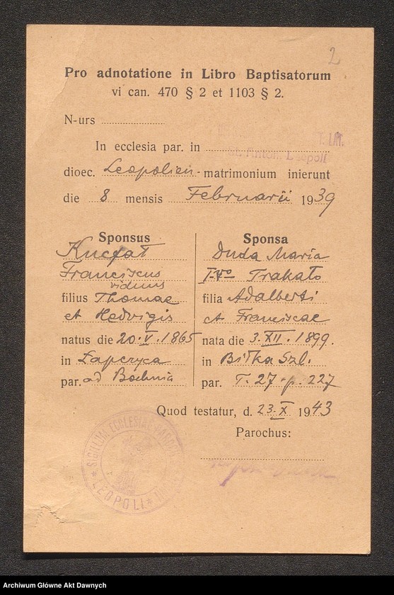 image.from.unit.number "Parafia: różne. Dekanat: różne. [Akta różnych urzędów parafialnych na terenie archidiecezji lwowskiej]."