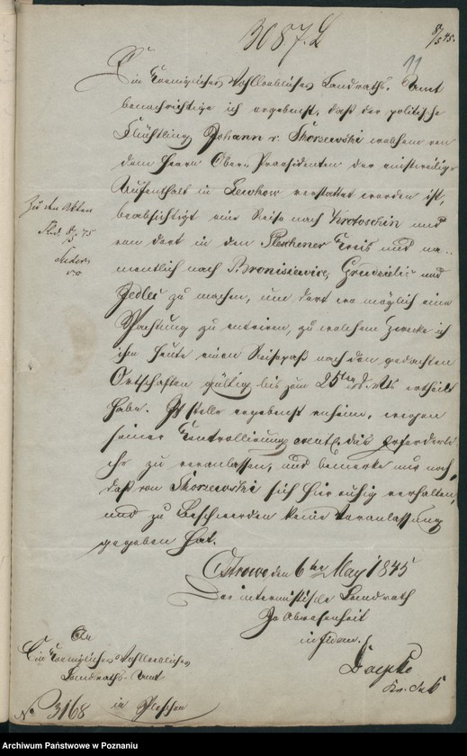 Obraz 15 z jednostki "A. betr. den polnischen Flüchtling Johann von Skarzewski"