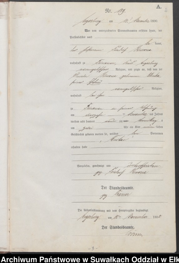 image.from.unit.number "Geburts-Neben-Register des Preussischen Standes-Amtes Angerburg Kreis Angerburg, Band II (Nr 159-Nr 171)"