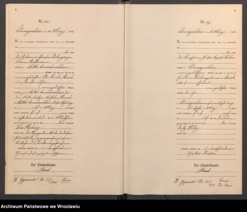image.from.unit.number "Geburts-Haupt-Register Schwarzwaldau (Czarny Bór) 1905"