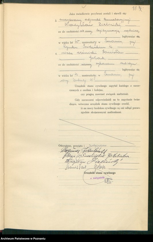 Obraz 20 z jednostki "Księga miejscowa małżeństw tom I [Rejestr główny małżeństw]"