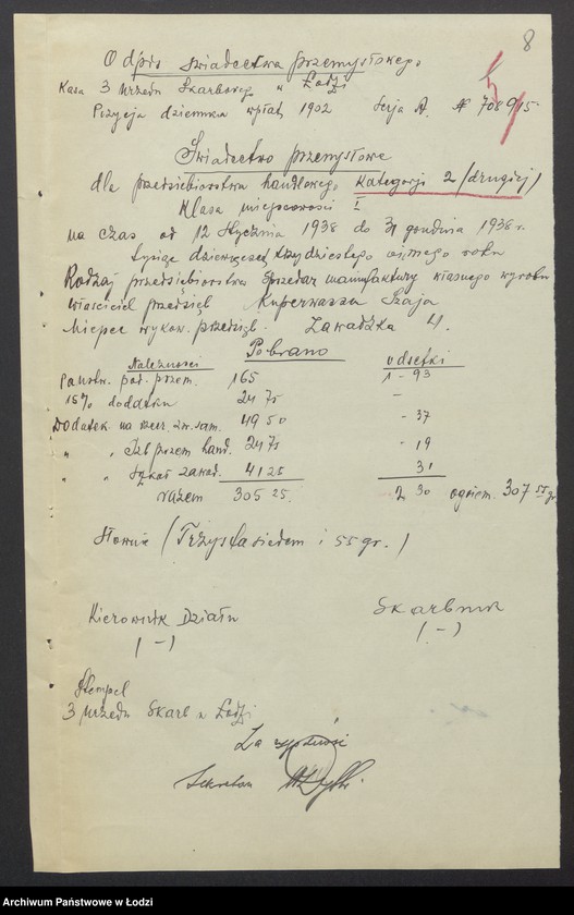 Obraz 10 z jednostki "Szaja Kuperwasser, Abram Juda Wagensberg, Dawid Zełman Urbach, Moszek Joskowicz, Lejbus Wajnberg- sprzedaż towarów włókienniczych własnego wyrobu"
