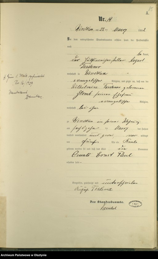 image.from.unit.number "Geburts-Haupt-Register Nr 5 - 84"