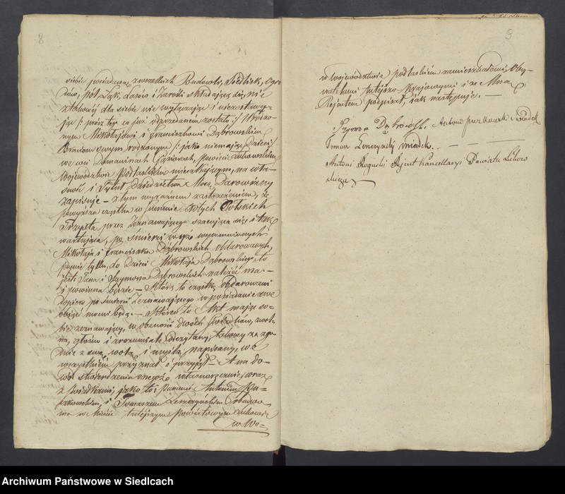 Obraz 9 z jednostki "Akta dobrej woli przez Antoniego Roguskiego Rejenta Powiatu Łukowskiego przyjęte w roku 1837 [akta notarialne od nr 1 do nr 211]"
