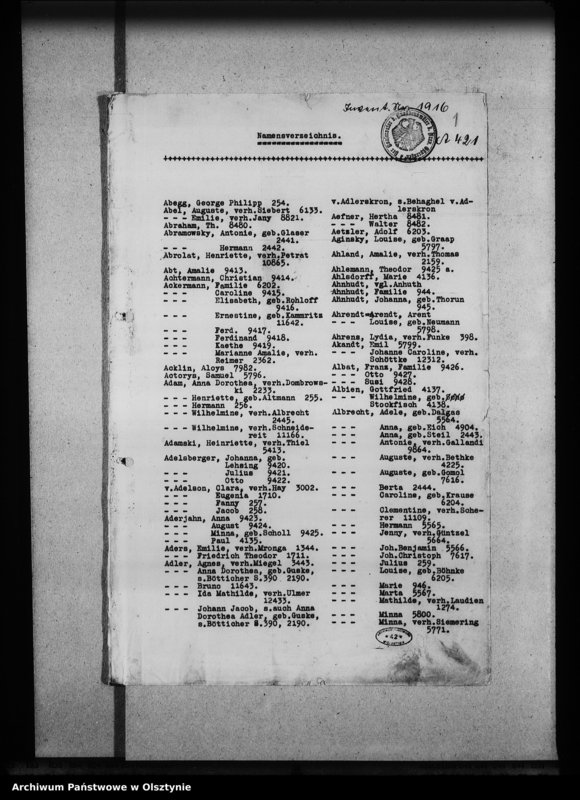 image.from.unit.number "Alphabetisches Namensverzeichnis der in Königsberg Begrabenen /do powyżej wym. 2 t. Grabbücher z 1933/"