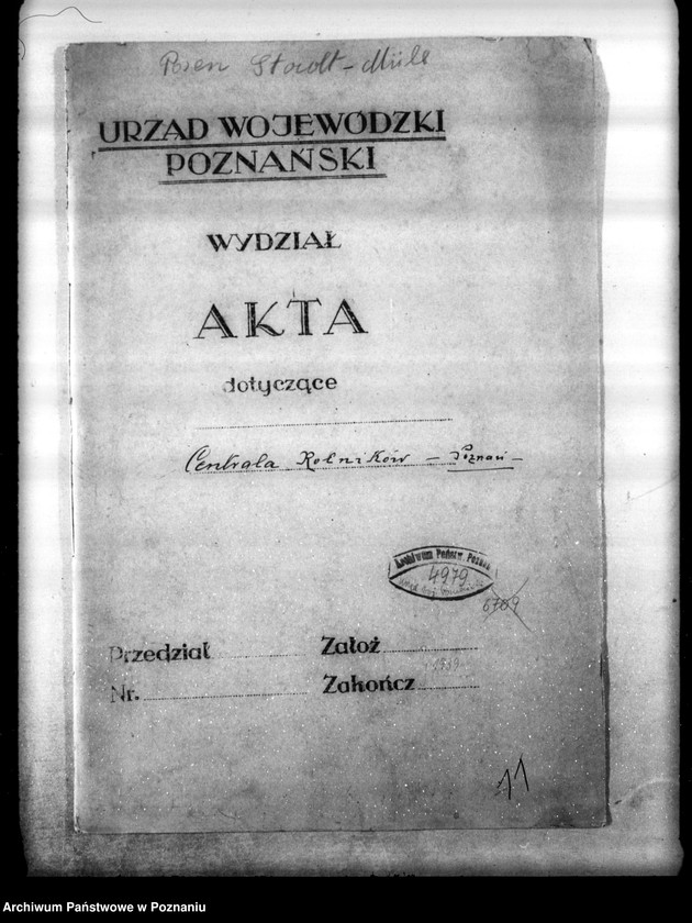 image.from.unit.number "Centrala rolników w Poznaniu Spółka Akcyjna Projekt urządzenia zakładu przemysłowego /śrutowni oraz czyszczalni zboża/"